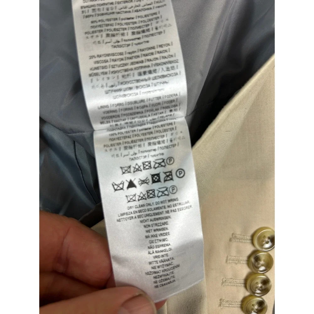 G by Guess Mens Beige Slim Fit Two Button Blazer Sport Coat Jacket Z81N01R8AN1 S